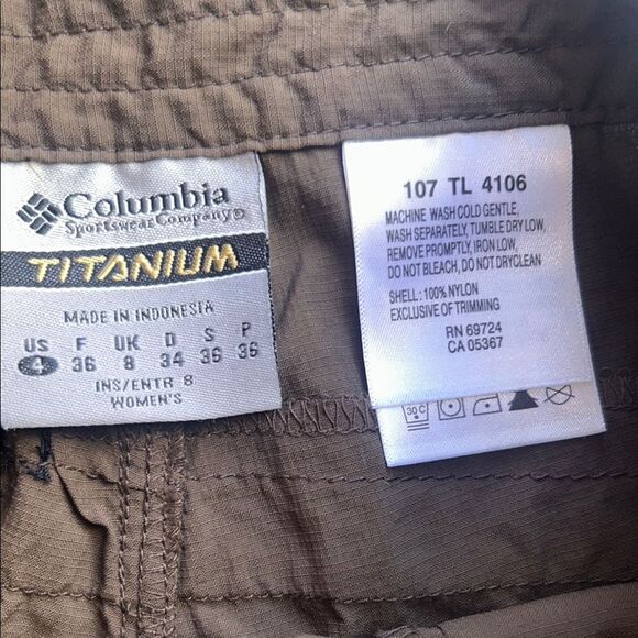 Columbia Shorts Titanium Sportswear Brown Cargo Weatherproof Outdoors Size 4 - Picture 7 of 8